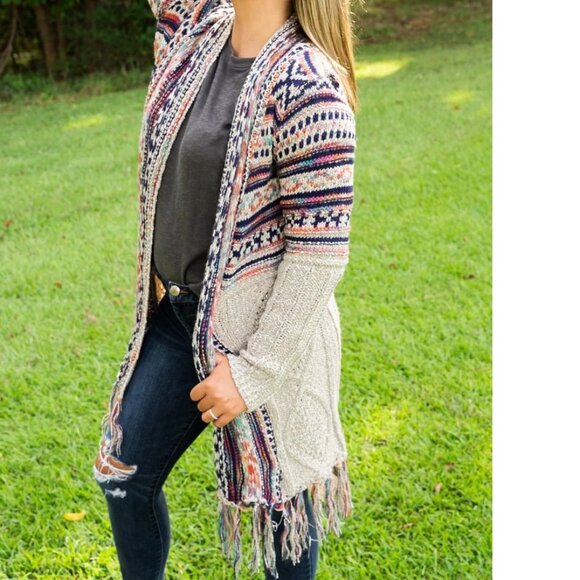 ❤️NWT BOUTIQUE MANTA ROTA KNOT CARDIGAN SWEATER - Picture 2 of 4